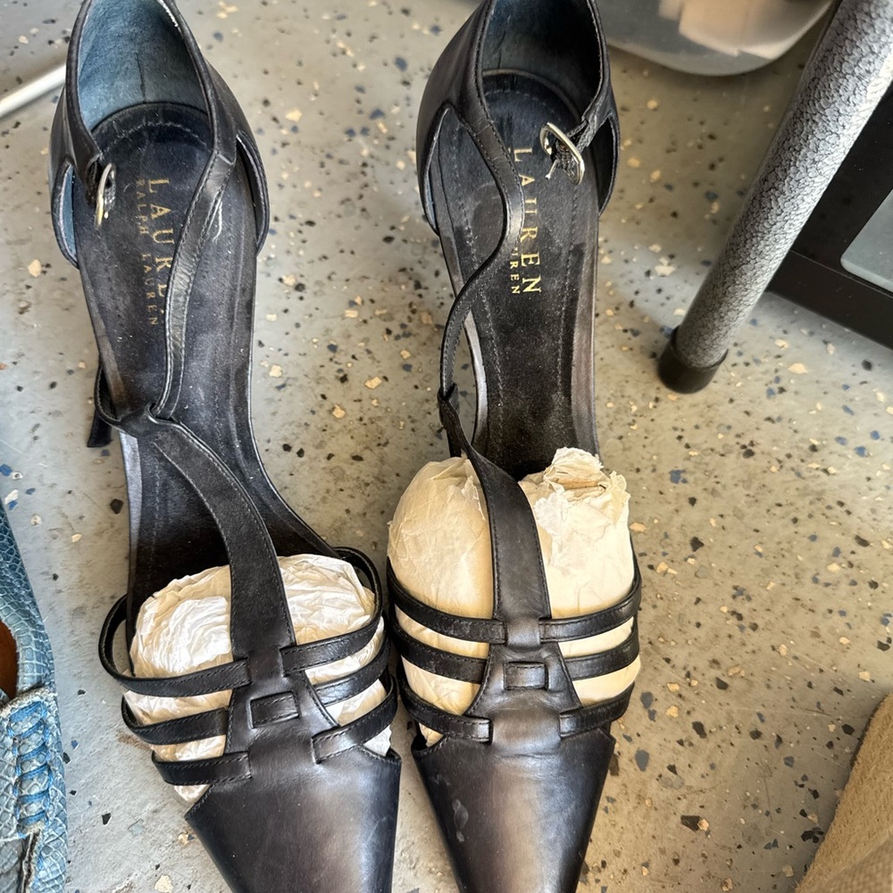 Polo by Ralph Lauren Black Strappy Heels